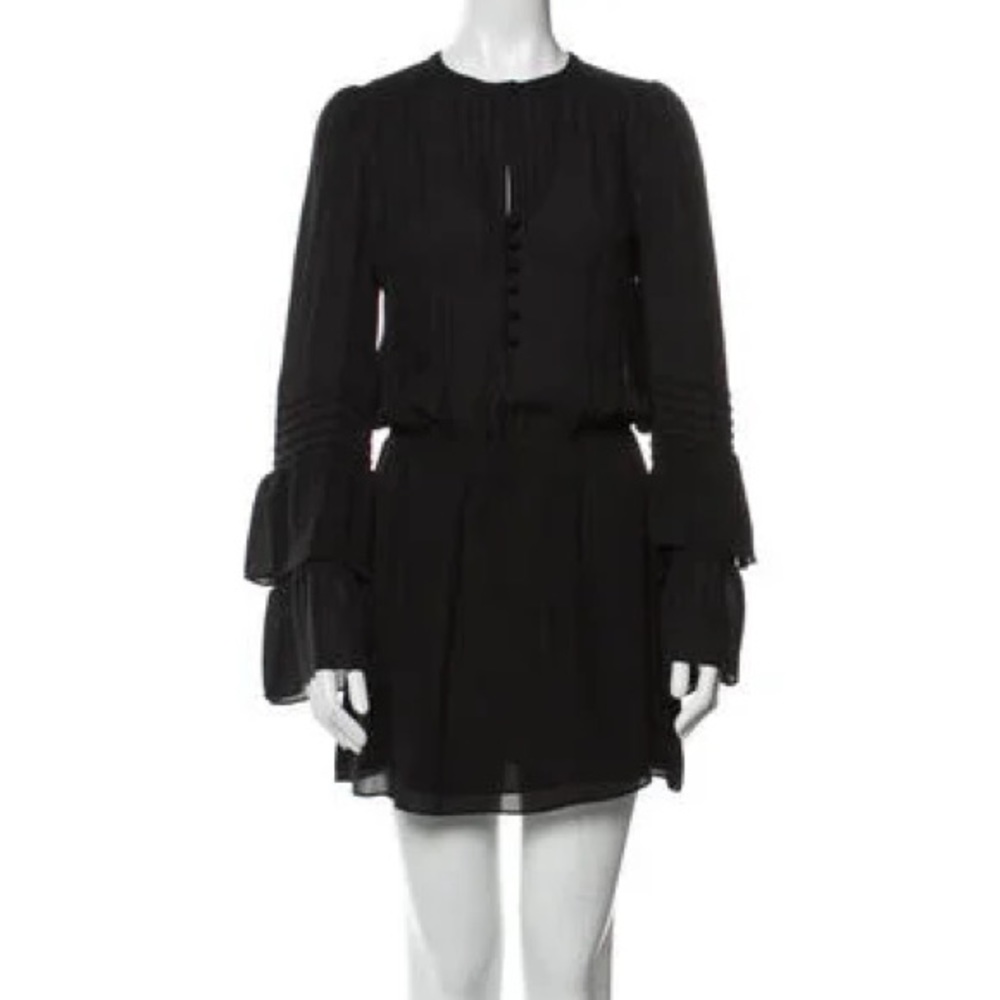 Parker black mini dress sheer
